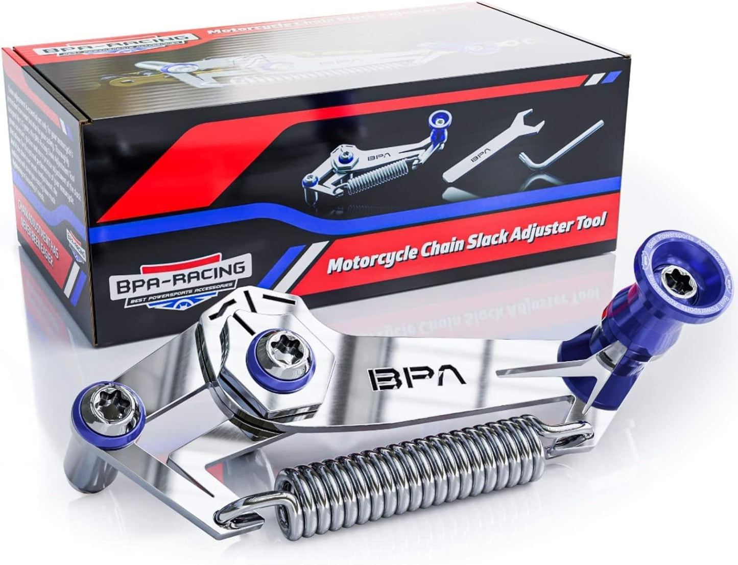 BPARacing Motorcycle Chain Slack Adjuster Tool for Easy Adjustments