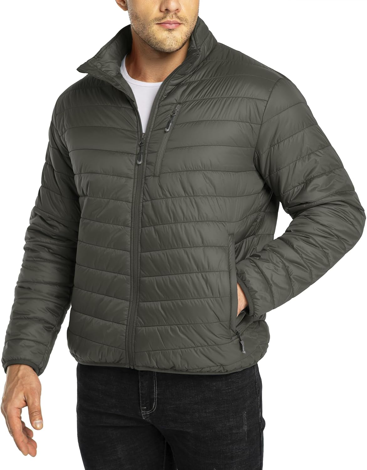 33,000ft Men's Puffer Jacket - Lightweight Packable Winter Coat