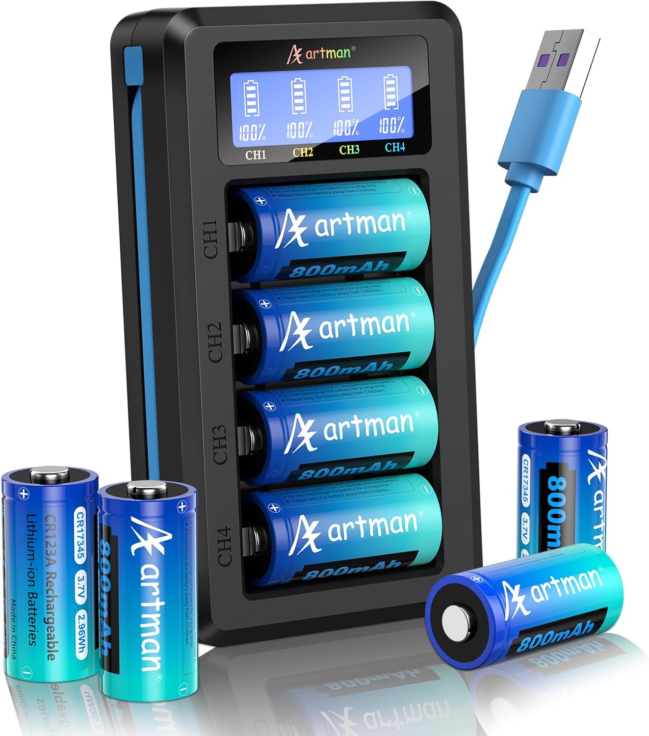 Artman CR123A Rechargeable Batteries for Arlo Cameras