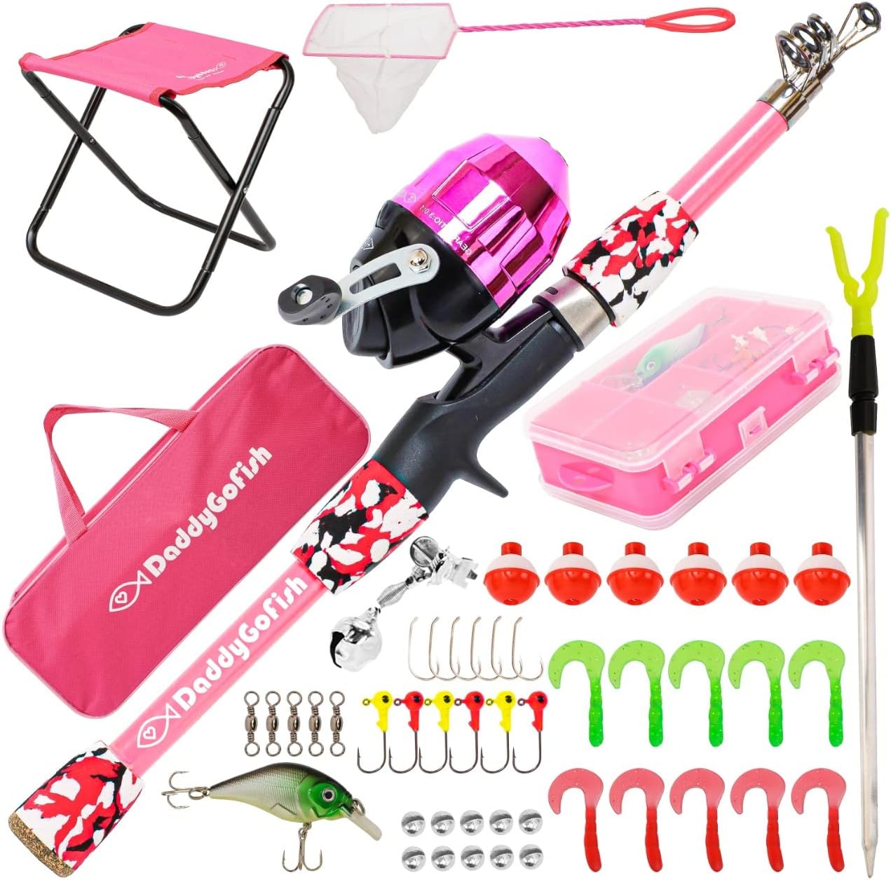 DaddyGoFish Kids Fishing Pole Combo Set for Young Anglers