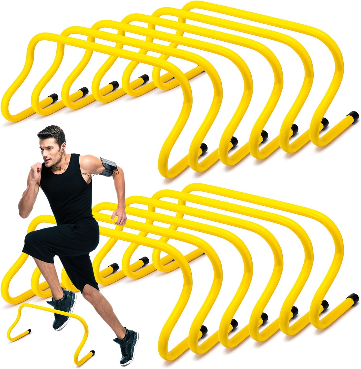 Wettarn 12 Pcs 9in Speed Training Agility Hurdles for Athletes