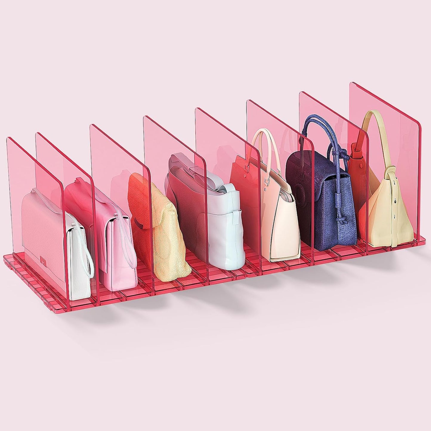 Purse Organizer for Closet: Adjustable Acrylic Bag Storage
