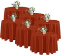 Fitable 6 Pack Rust Round Table Clothes 90 in - Washable, Stain
