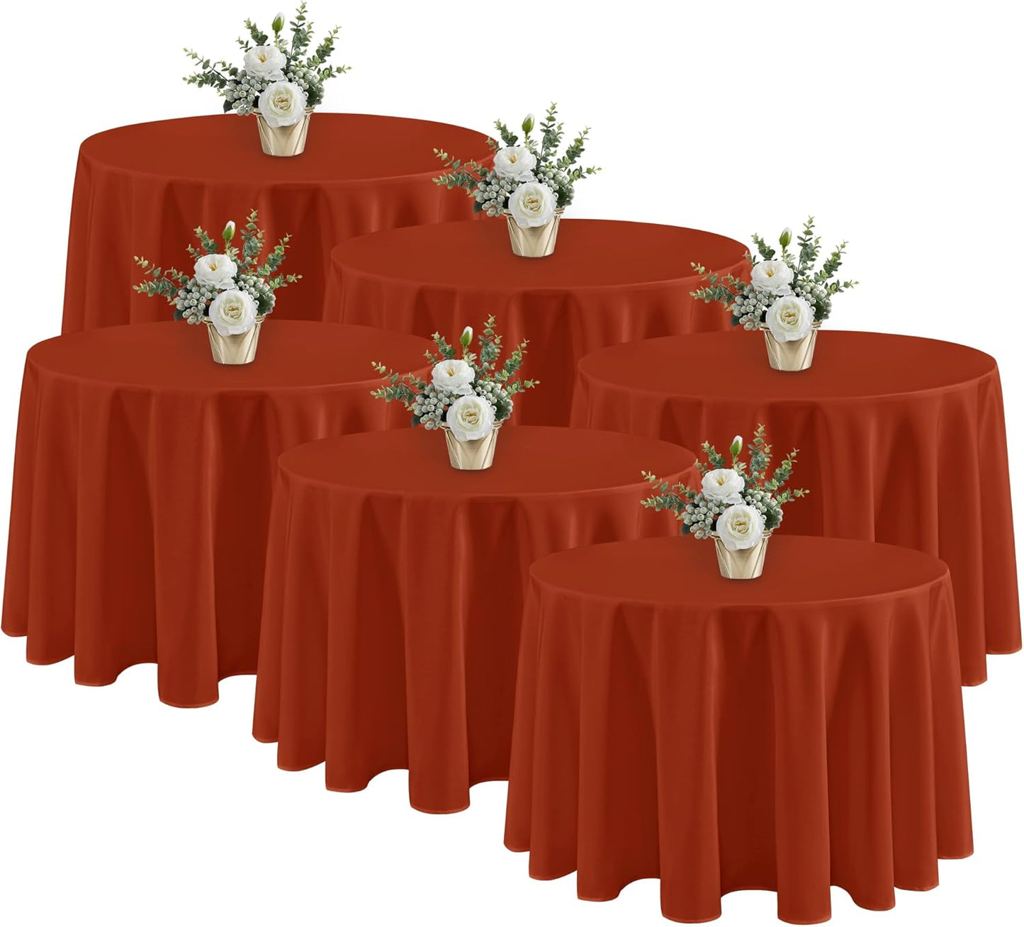 Fitable 6 Pack Round Table Clothes - 90 Inches Stain Resistant