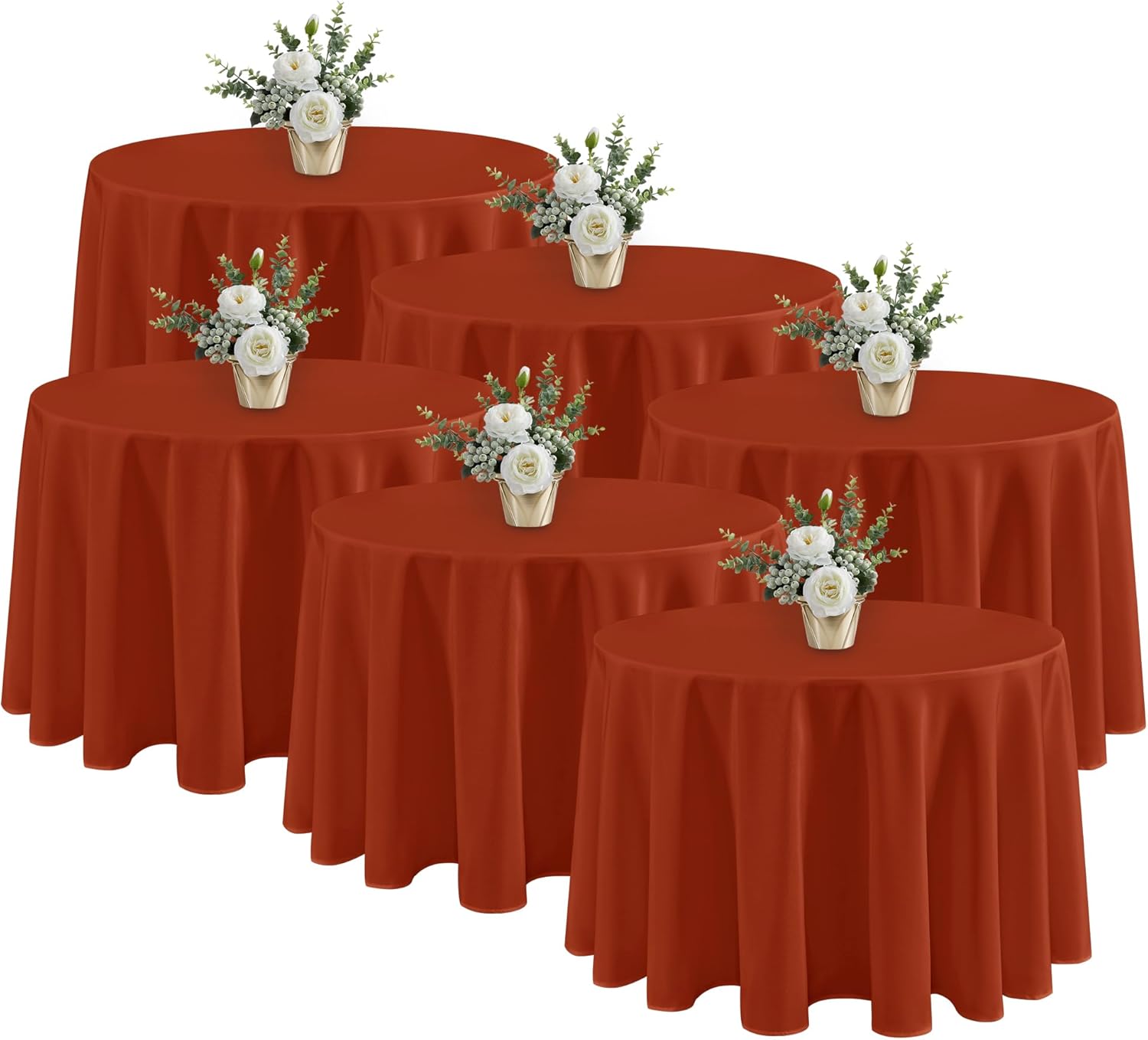 Fitable 6 Pack Round Table Clothes - 90 Inches Stain Resistant