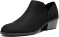 Women's Ankle Boots with Side Zip - Low Chunky Heel Elegant Fit