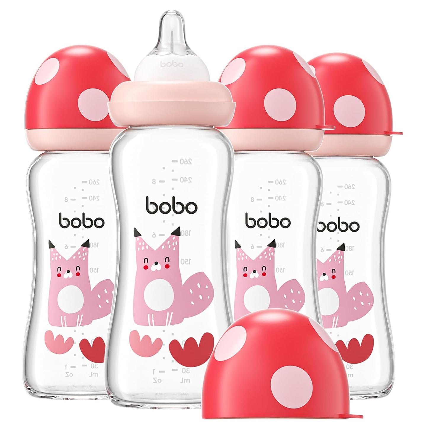 YOHKOH Natural Glass Baby Bottle for Newborns - Anti-Colic Design