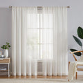 FMFUNCTEX Linen Sheer Curtains for Living Room and Bedroom