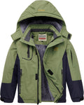 Boys Waterproof Ski Jacket with Fleece Hood - Warm Snow Coat
