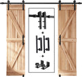 EaseLife 8 ft Double Sliding Barn Door Track and Handle Kit - Smooth