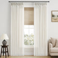 90 in Pinch Pleated Linen Curtains for Living Room Bedroom - Light