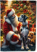 Great Dane and Santa Claus House Flag Large Porch Sleeve Pole