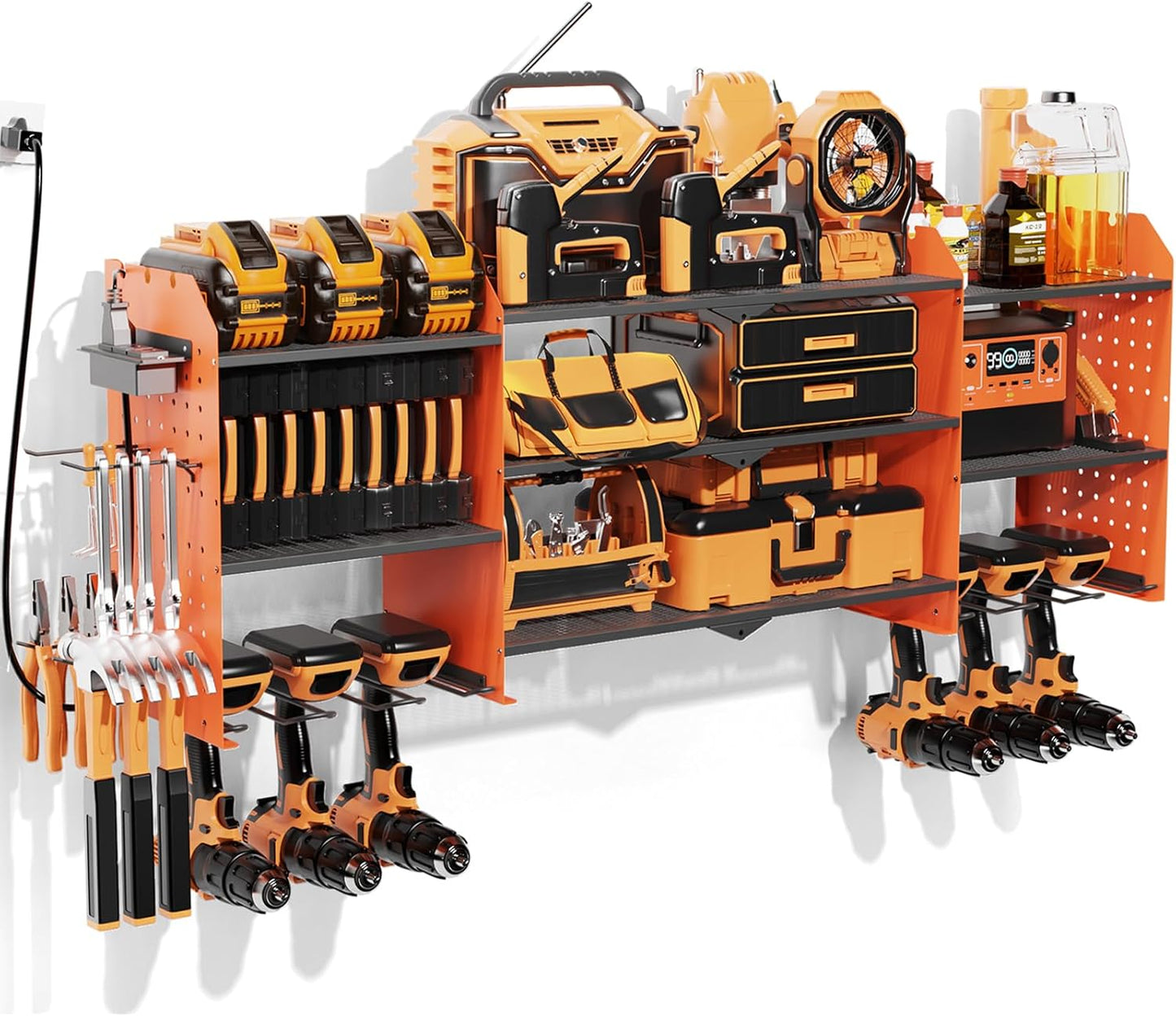 Xankzi Power Tool Organizer: 3-Layer Heavy Duty Rack