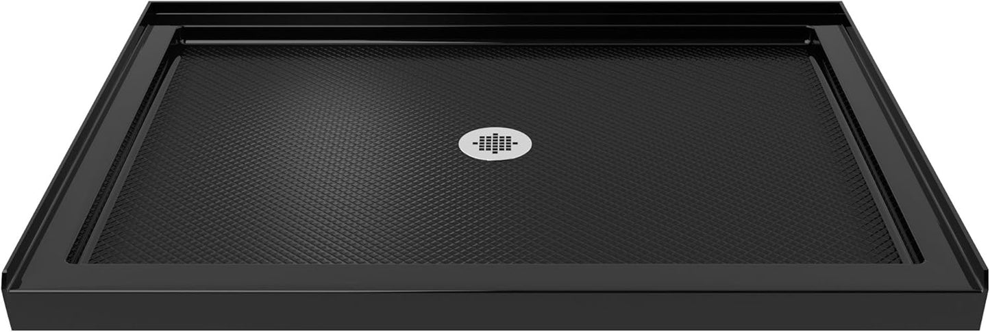 DreamLine SlimLine 34 in. D x 48 in. W Shower Base in Black