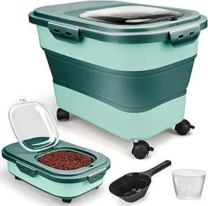 Viretec Dog Food Storage Container: Airtight & Collapsible Design