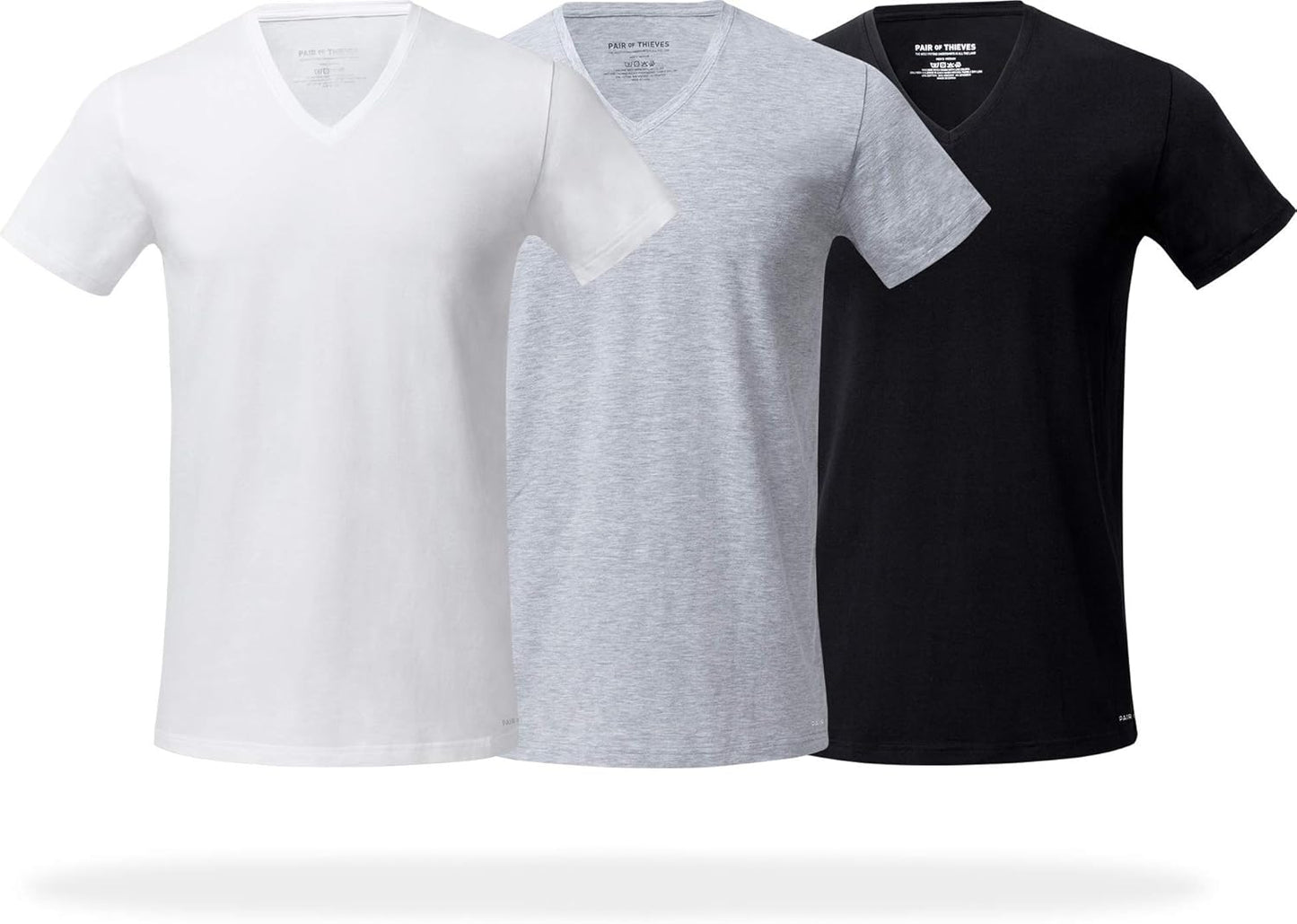 Slim Fit V-Neck T-Shirts for Men - Super Soft 3-Pack Tees