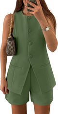ZESICA Women's 2 Piece Summer Short Set - Polished Casual Suit