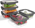 Borosilicate Glass Meal Prep Set 5-Pack - Airtight 35.2oz Containers
