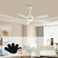 52 in White Ceiling Fan with Light and Remote - Quiet Dimmable Comfort