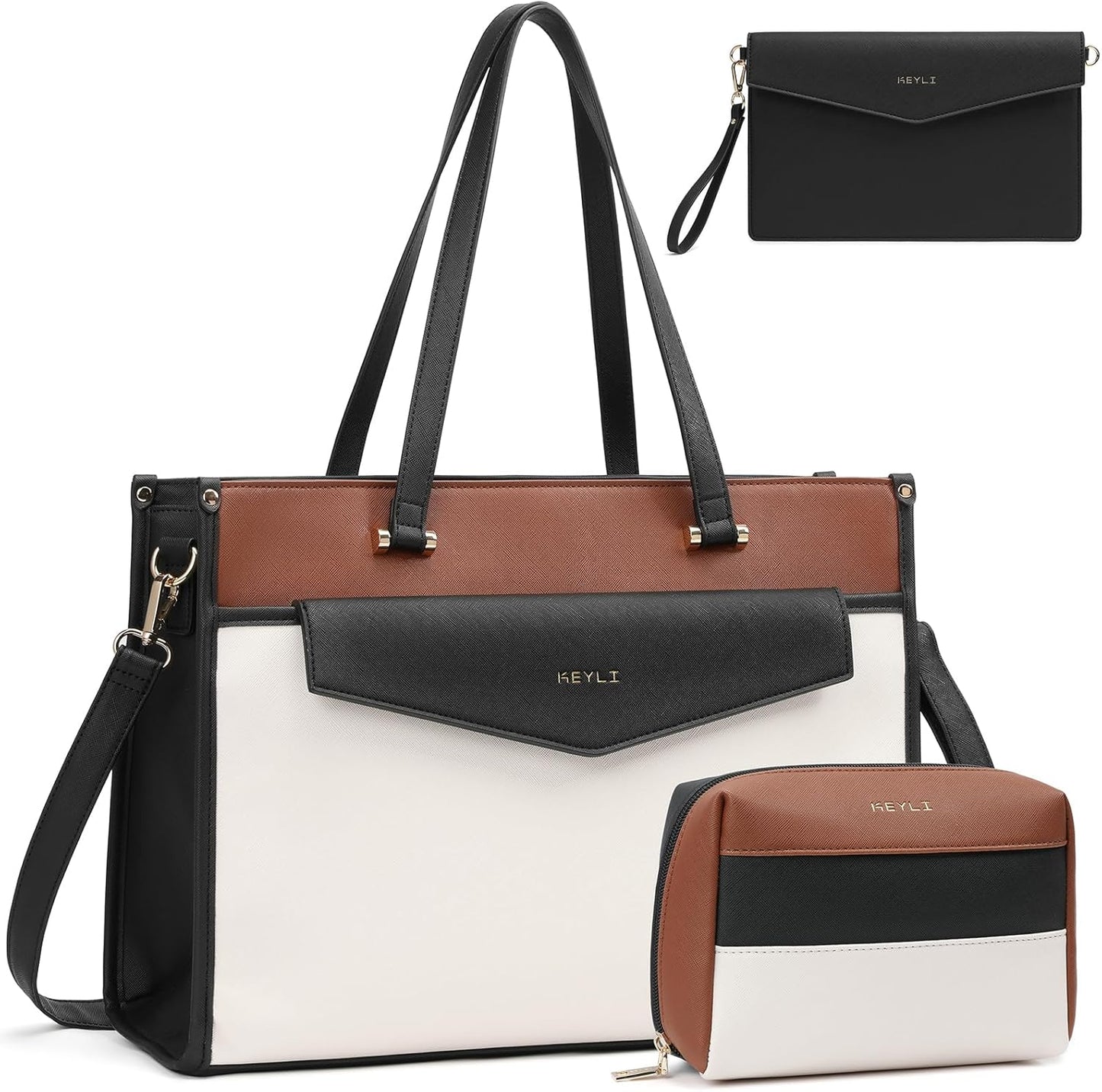 Keyli 3pcs Laptop Bag for Women: Stylish Professional Tote