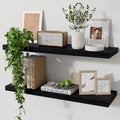 Marsmiles Wood Floating Shelves 24 in Rustic Floating Shelf Set