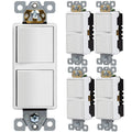 Double Paddle Rocker Switch 15A 120-277VAC - Durable, Space-Saving