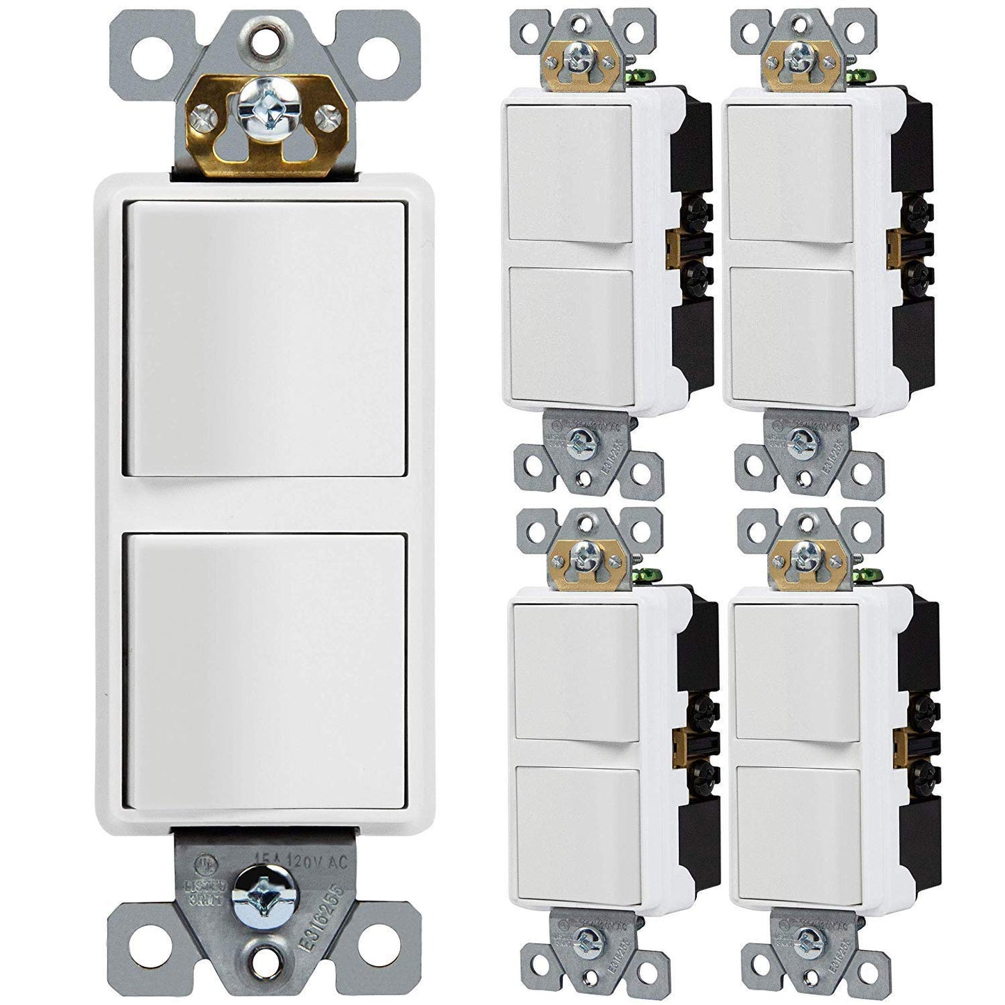 ENERLITES Double Paddle Rocker Switch for Home and Office Use