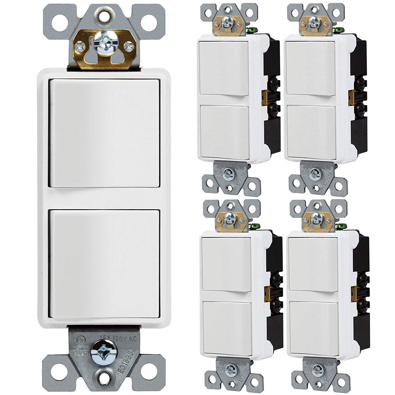 ENERLITES Double Paddle Rocker Switch for Home and Office Use