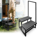 2-Step RV Steps with Handrail - Portable Assist Steps for RV, Hot Tub
