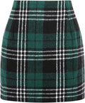 Wool Plaid Mini Skirt High Waisted Bodycon Pencil Skirt (Style MLF3)