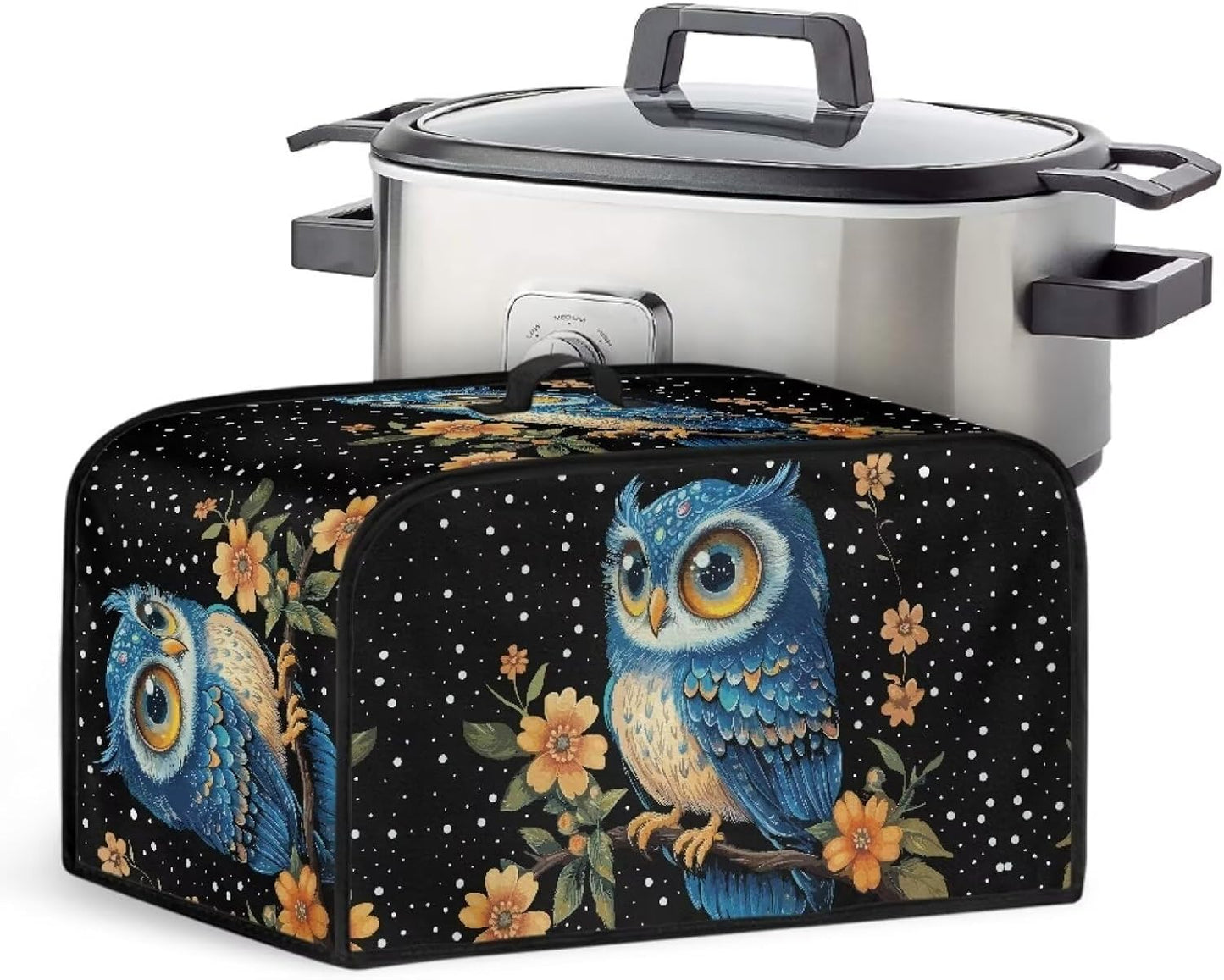 Floral Owl 8 Quart Appliance Cover: Dust Protection & Style!