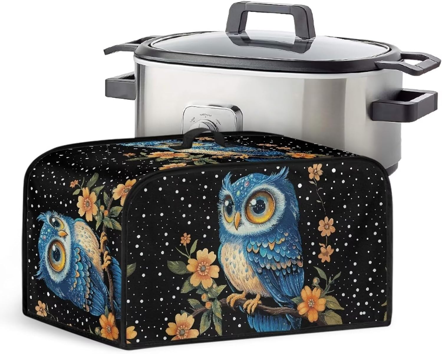 Floral Owl 8 Quart Appliance Cover: Dust Protection & Style!