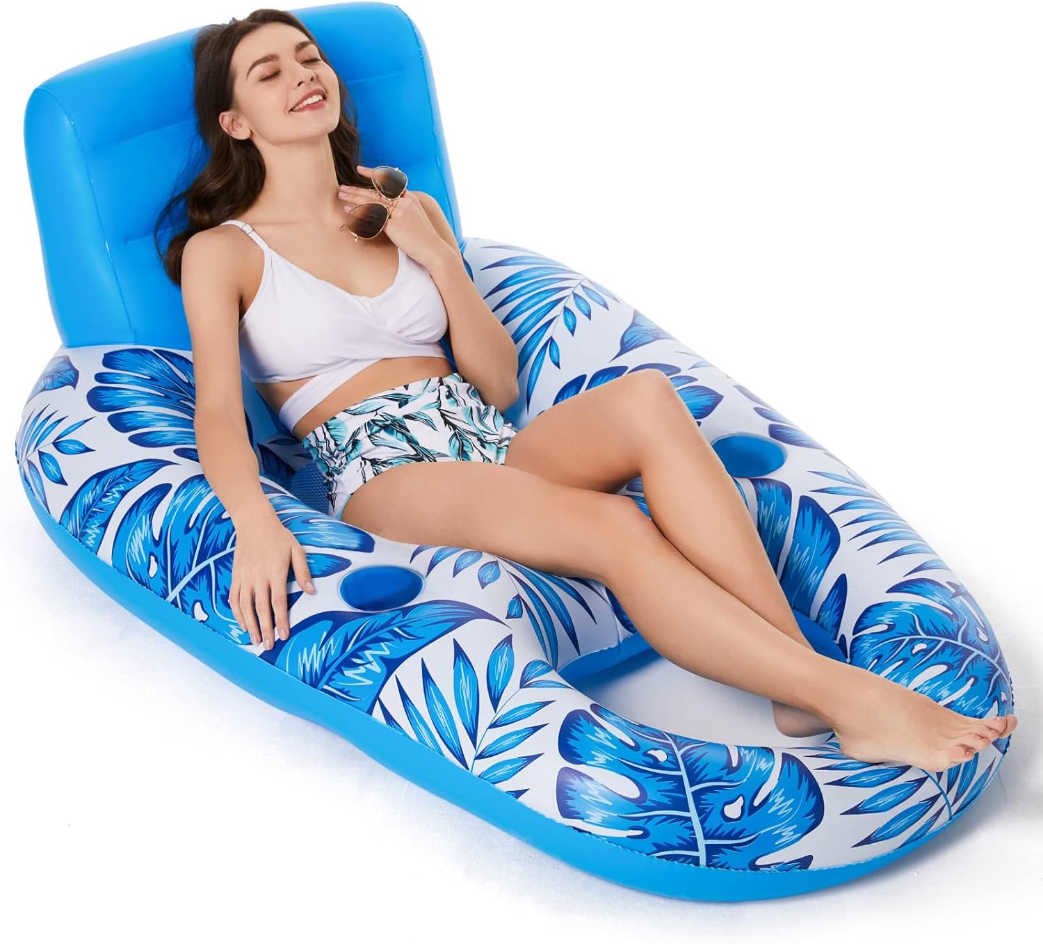 Jasonwell Adult Inflatable Pool Float with Cup Holders