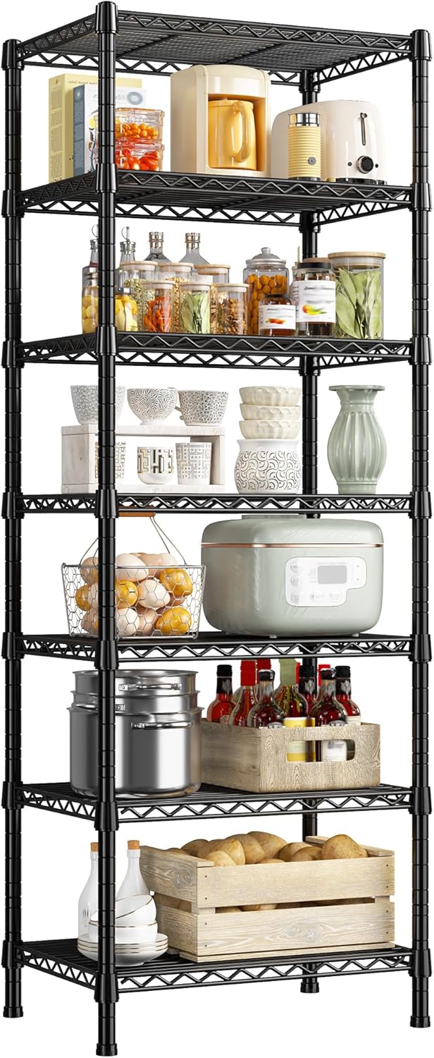 7-Tier Metal Shelving Unit for Heavy Duty Storage Solutions
