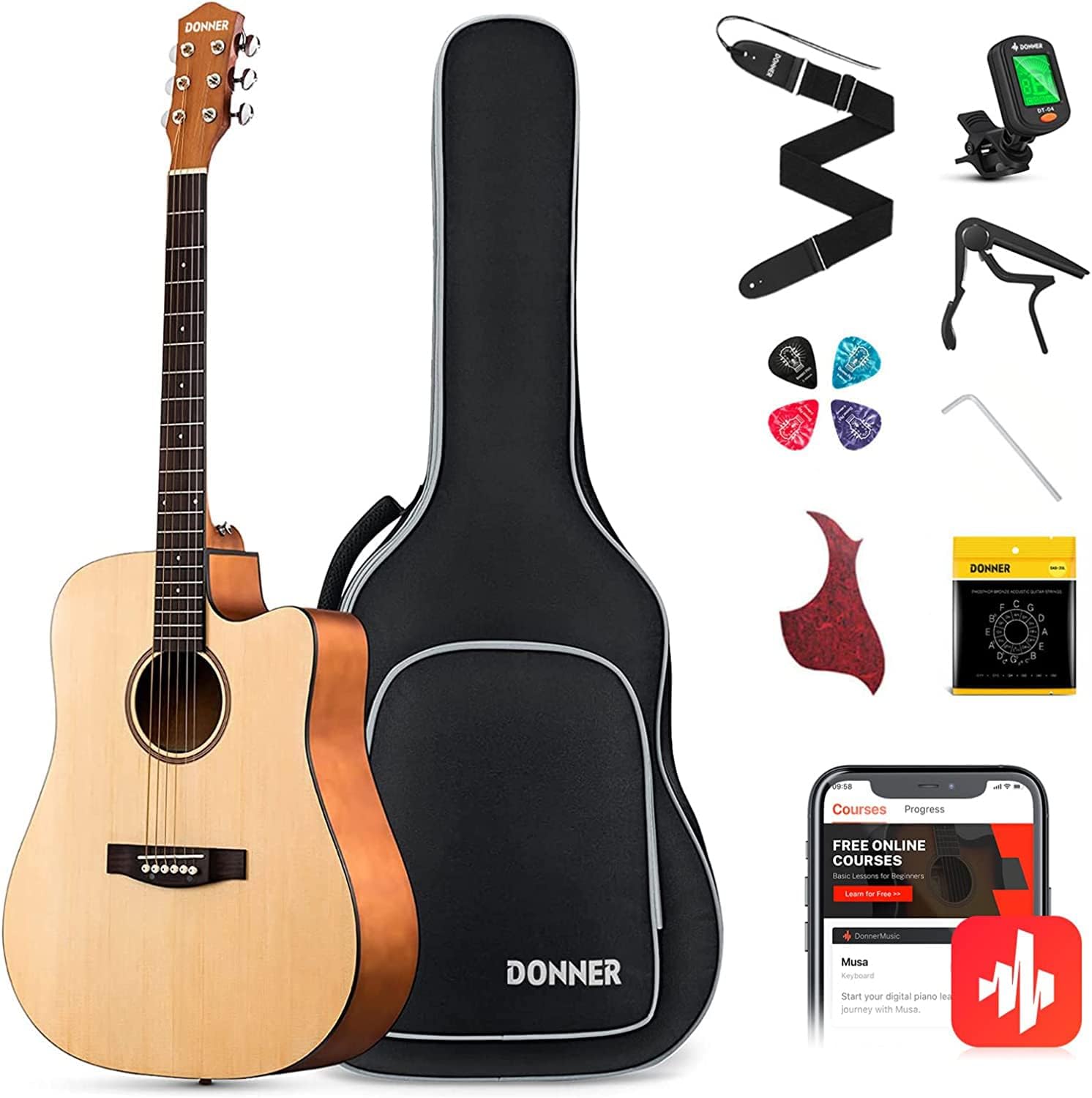 Learn with Donner: Acoustic Guitar Starter Kit