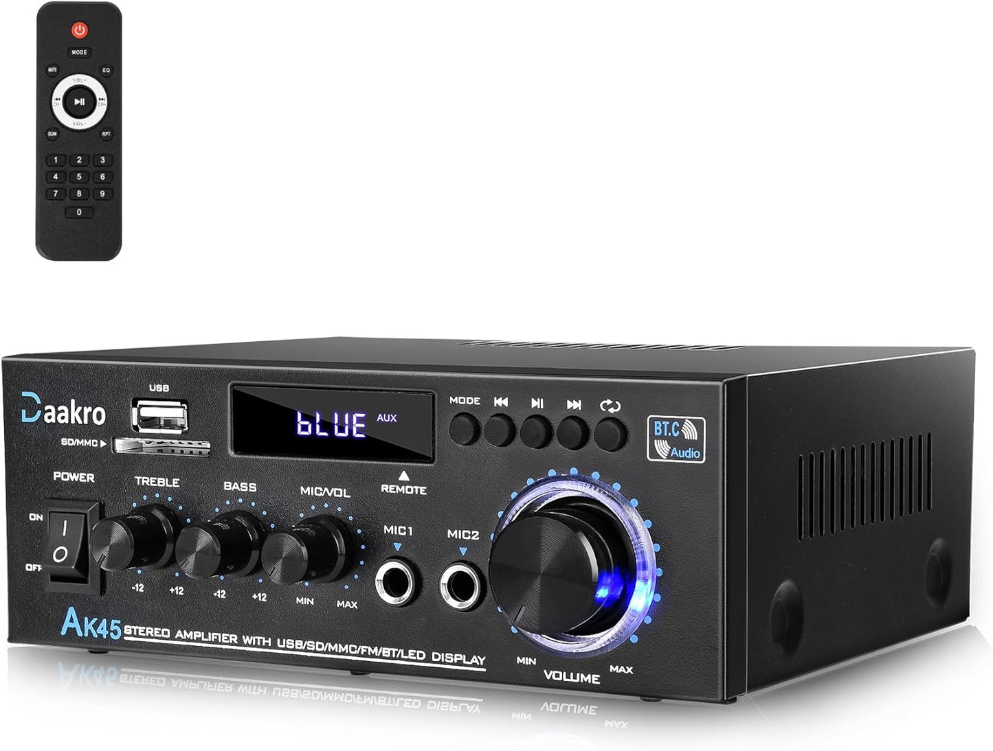 AK45 Stereo Audio Amplifier: 300W Bluetooth Home Theater System