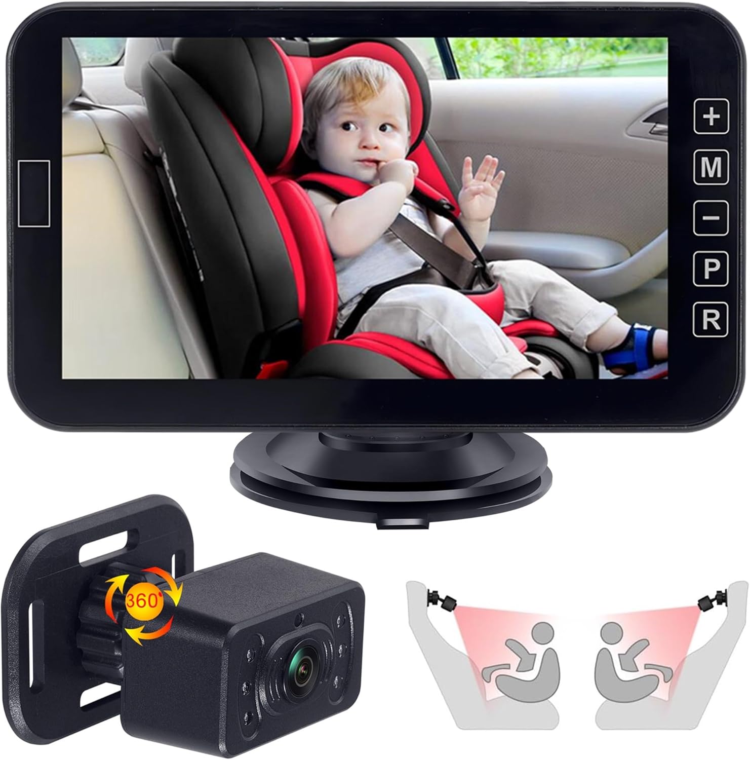 YIMU 360 Rotating AHD 1080P Baby Car Camera