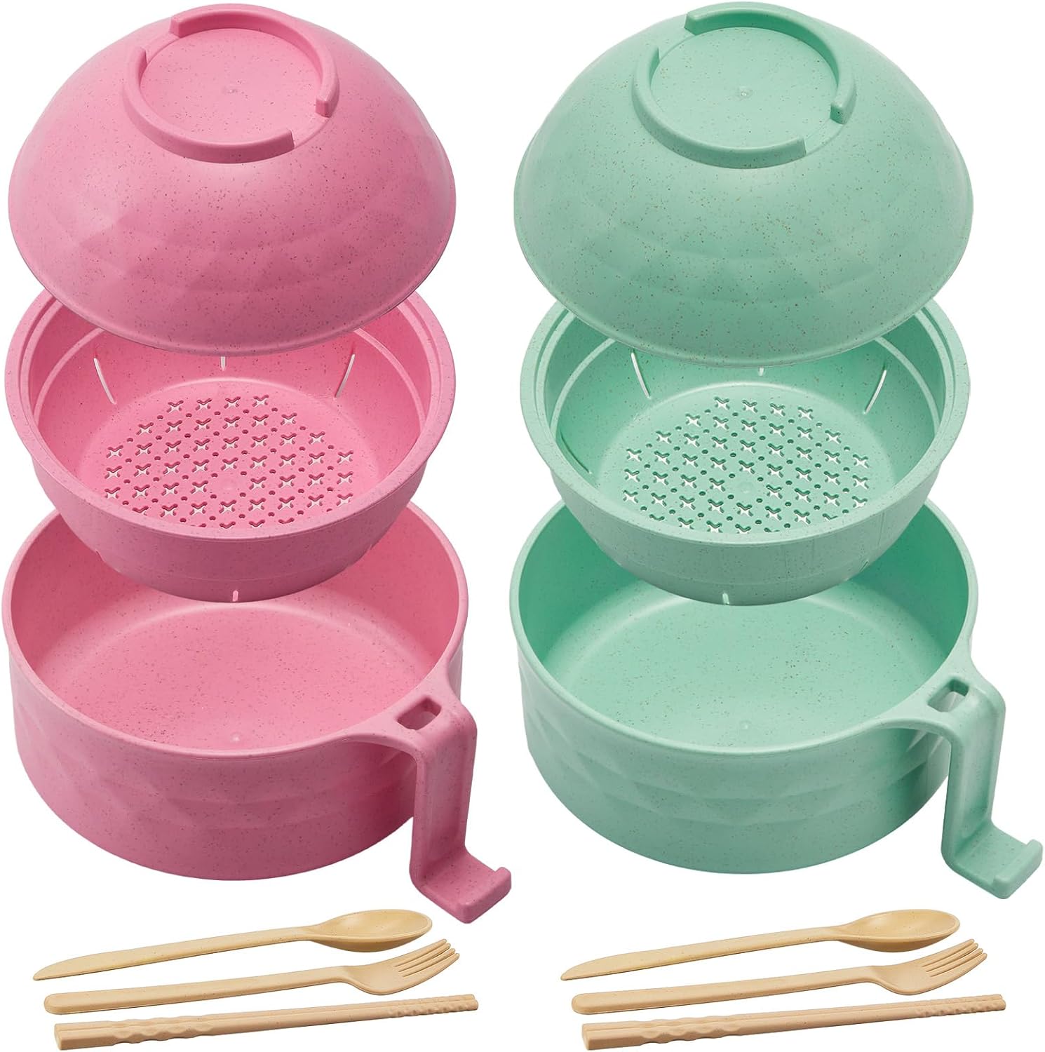 Wheat Fiber Ramen Cooker Set for Instant Noodles - Dorm Essential!