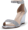 Women Classic Wedge Heels Sandals 3 in Ankle Strap - Comfortable