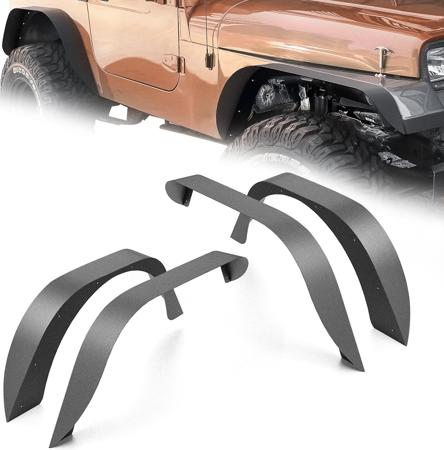Heavy Duty Steel Off-Road Fender Flares for Jeep Wrangler YJ