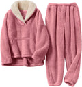 COZYPOIN Women's Fluffy Pajamas Set - Soft Fleece 2-Piece Warm Pjs