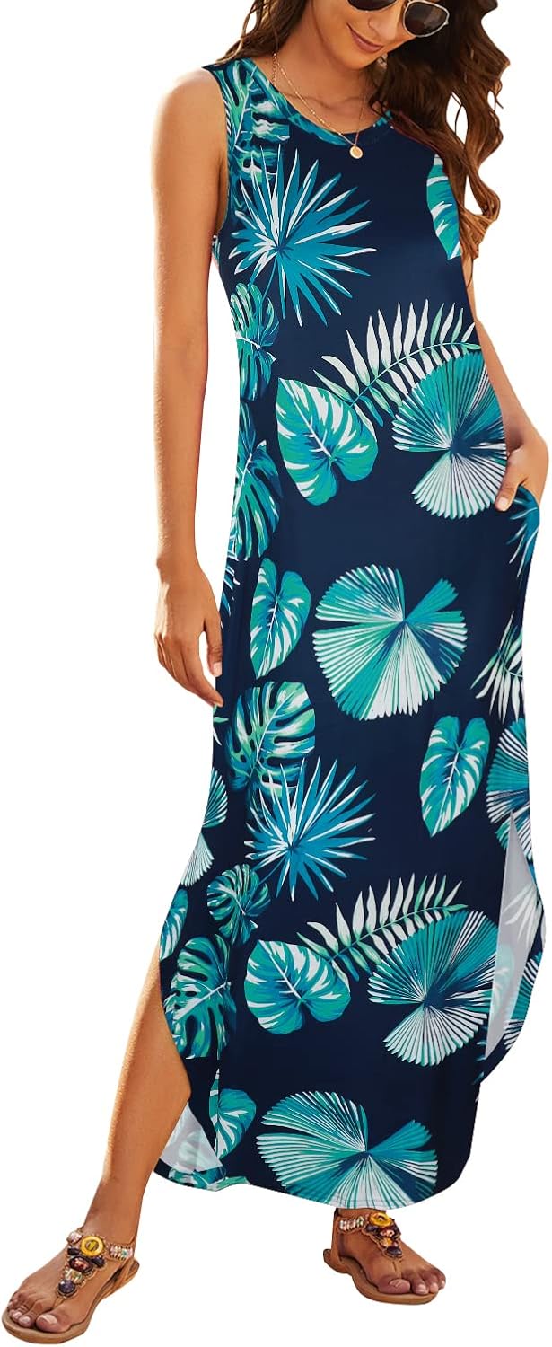 Hount Women's Casual Summer Sleeveless Dress with Pockets