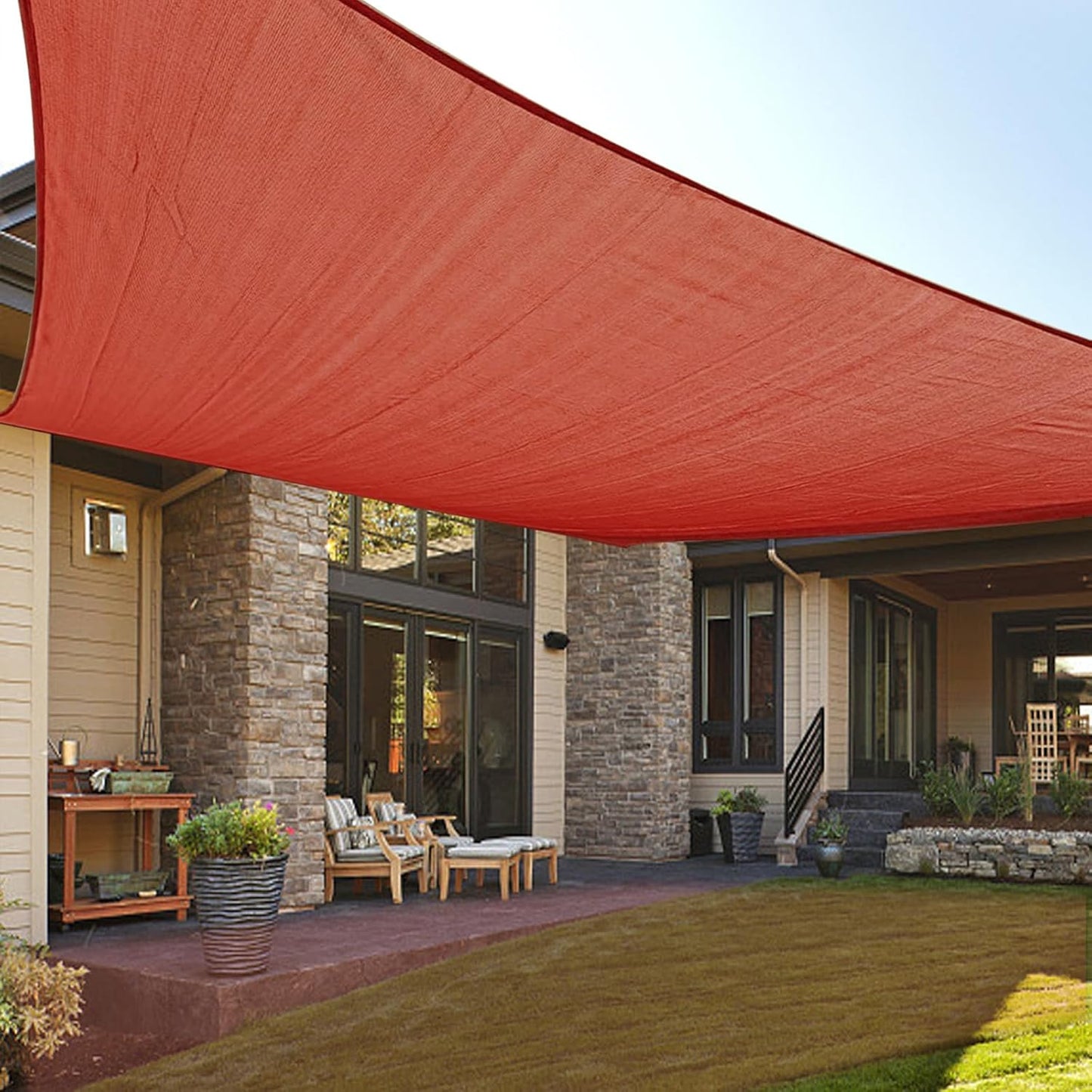 LOVE STORY Custom Size Terra Red Sun Shade Sail for Outdoor Use