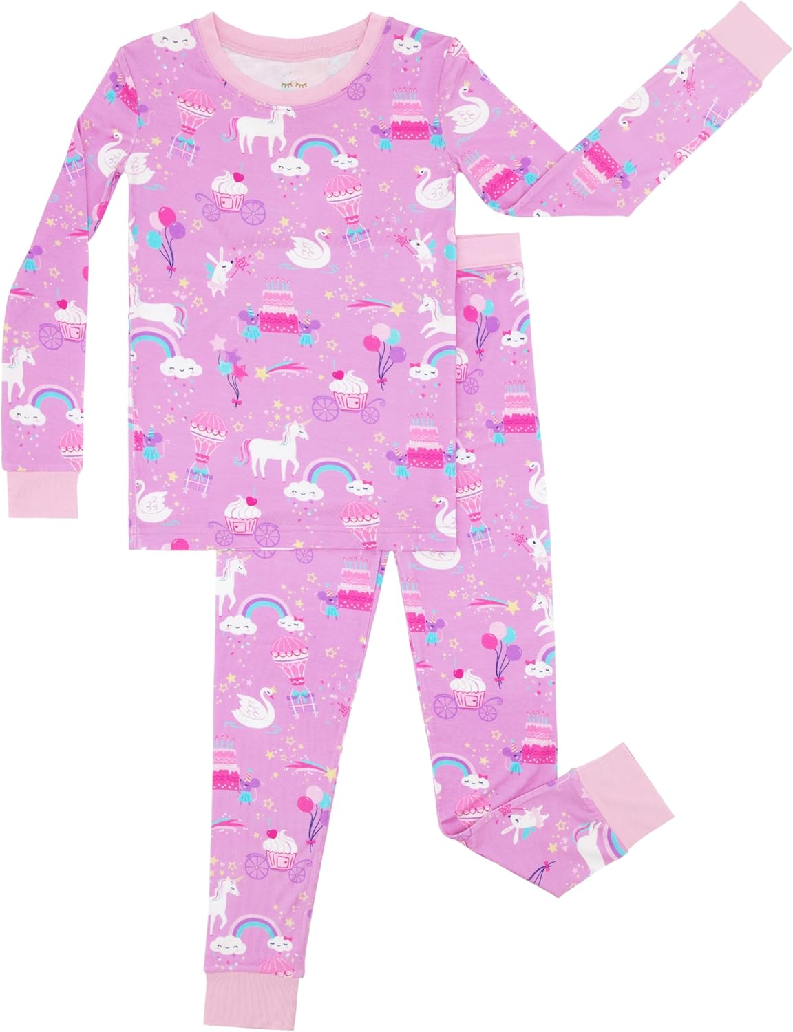 Little Sleepies Two-Piece Pajama Set for Kids, Soft Viscose