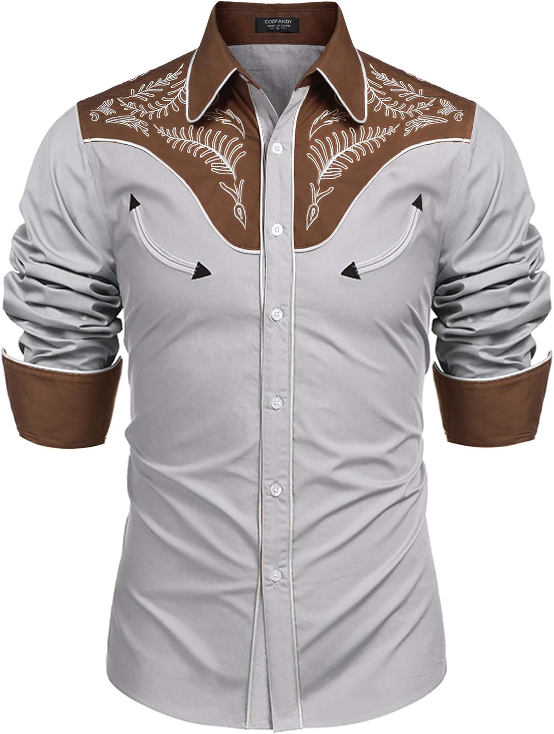 COOFANDY Men's Western Cowboy Shirt for Stylish Casual Wear