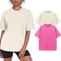 Womens Washed Vintage Oversized T-Shirt - Soft Cotton Baggy Fit