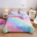 Gradient Glitter Bedding Set Full Size - Colorful Rainbow Galaxy