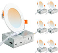 DLLT LED Recessed Lighting 4 Inch 6-Pack - Slim 5CCT Dimmable Canless