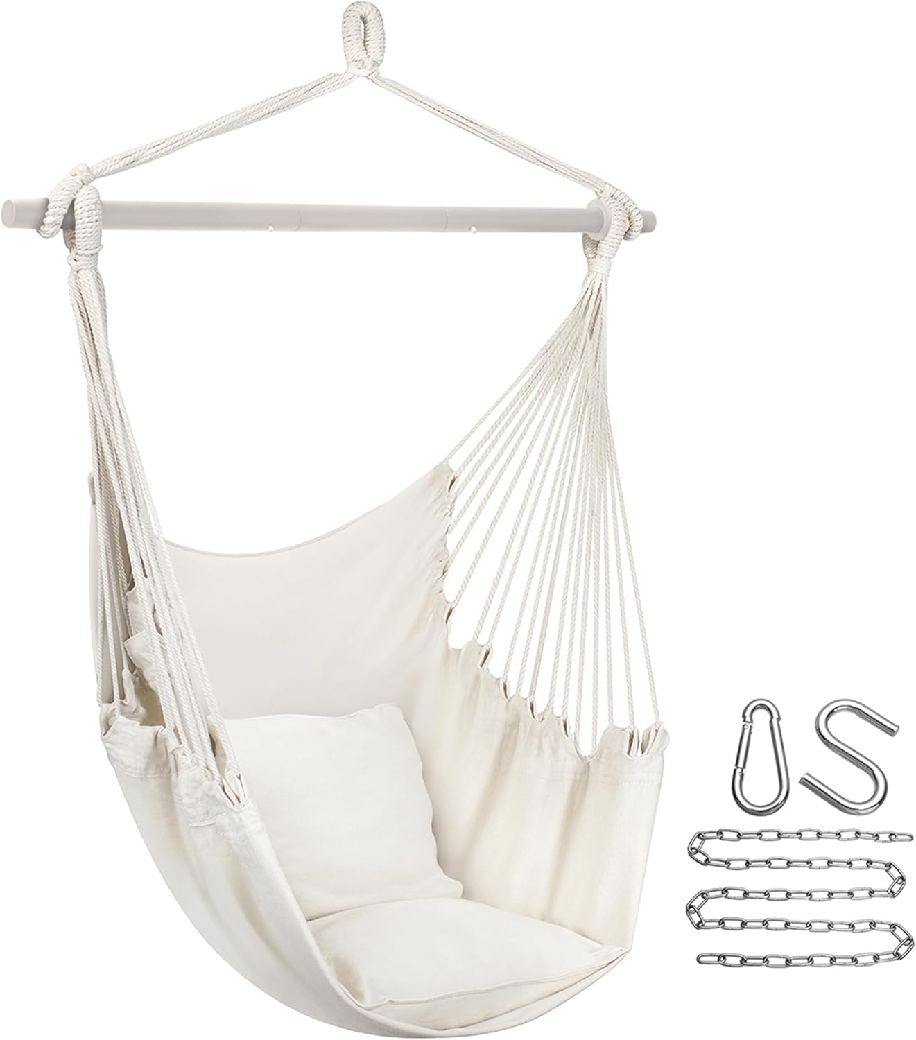 Sorbus Stylish Swing Chair - Cotton Weave for Ultimate Comfort