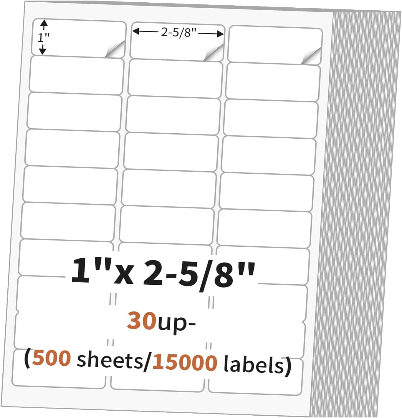 1 x 2 5/8 Address Labels for Laser and Inkjet Printers
